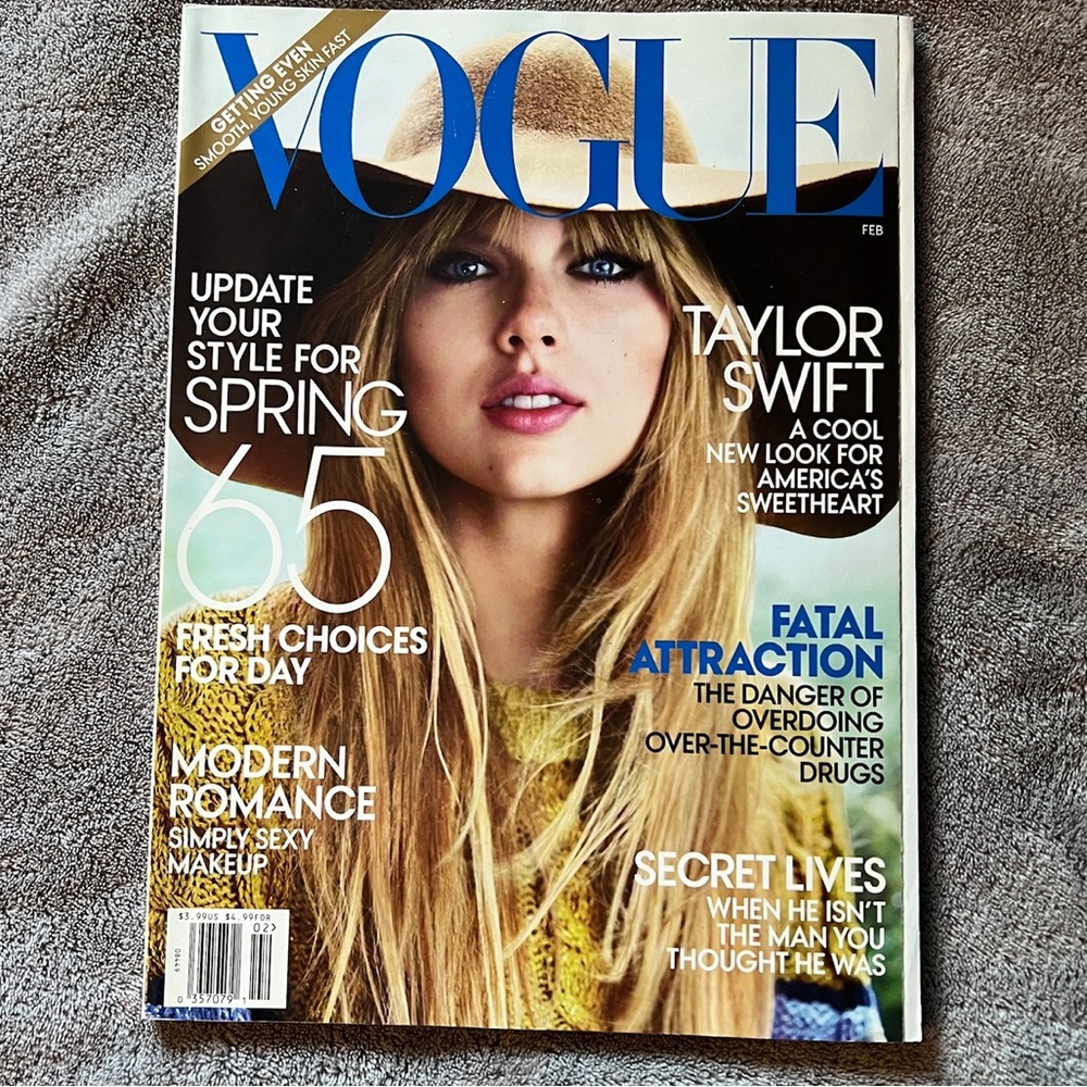Taylor Swift Vogue Magazine Cover Feb 2012 February Story Rare - Picture 1 of 9